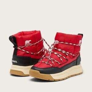 SOREL Whitney III Waterproof Bootie, Winter/Snow Boot, Red, Size 8.5,‎ NWT
